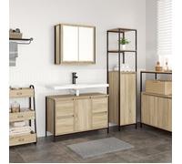 Moderne Ensemble de meubles de salle de bain 2 pcs en bois d'ingénierie chêne Sonoma @FR(905053)