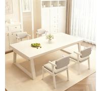 Moderne Ensemble de Salle à Manger Complète - Table à Manger avec 6 Chaises en Bois Massif - Table Rectangulaire en Bois de Hévéa - Idéal pour Cuisine, Salon et Petits Espaces