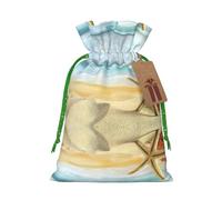 Moderne étoile de mer et corail sur plage de sable paysage Noël sacs amis fête cadeaux joyeux Halloween anniversaire mariage Snacks panier