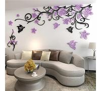 Moderne Fleur rotin Acrylique Stickers Muraux DIY 3D Décor À La Maison Salon TV Mur Fond Décoration Murale-6,S 140cm 42cm