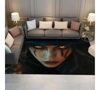 Moderne foncé 90x150cm - Tapis Gothique Style Gothique Halloween Sorcière Motif Tapis de Sol à Poils Ras pour Salon Chambre à Coucher entrée Machine Laver