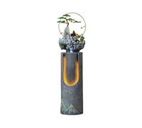 Moderne Fontaine Feng Shui de 163 cm de Hauteur for Salon, rocaille, Ornements fluides, Bureau, du Sol au Plafond, Paysage Aquatique Fontaines sur Pied(Dark Gray)