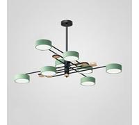 Moderne GHT Luxe Spoutnik Chandeer Industriel Ceing Ghts Gris Vert Nordique Molécule Lampe 8 GHT Dimmable LED Bois Suspendu Pendentif GHT pour Cuisine Salle à Manger Ving Room Ch, Green-8 Lights