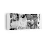 Moderne Impression sur Toile 100x40cm Image Tableau Decoration Murale Abstraction Morceau Noir Et Blanc Tableaux Decoratifs Muraux Chambre Panoramique Deco Décoration Salon Art Wall AB100x40-5192