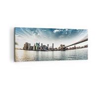 Moderne Impression sur Toile 100x40cm Image Tableau Decoration Murale Amérique appartement architecture bâtiment Tableaux Decoratifs Muraux Chambre Panoramique Décoration Salon Art Wall AB100x40-2430