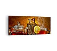 Moderne Impression sur Toile 100x40cm Image Tableau Decoration Murale Asie thé saveur santé Grand Tableaux Decoratifs Muraux Chambre Panoramique Deco Cadre Décoration Salon Art Wall AB100x40-2434