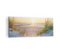 Moderne Impression sur Toile 100x40cm Image Tableau Decoration Murale dune plage mer Grand Tableaux Decoratifs Muraux Chambre Cuisine Panoramique Deco Cadre Décoration Salon Art Wall AB100x40-3989