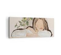 Moderne Impression sur Toile 100x40cm Image Tableau Decoration Murale Femme Citrons Minimalisme Grand Tableaux Decoratifs Muraux Chambre Panoramique Deco Cadre Décoration Salon Art Wall AB100x40-6027