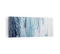 Moderne Impression sur Toile 100x40cm Image Tableau Decoration Murale L'Abstraction Ecchymose Bleu Tableaux Decoratifs Muraux Chambre Panoramique Deco Cadre Décoration Salon Art Wall AB100x40-4380