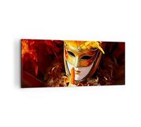 Moderne Impression sur Toile 100x40cm Image Tableau Decoration Murale Masque vénitien coloré carnaval Tableaux Decoratifs Muraux Chambre Panoramique Deco Cadre Décoration Salon Art Wall AB100x40-0420