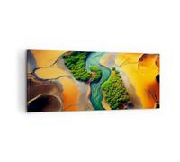 Moderne Impression sur Toile 100x40cm Image Tableau Decoration Murale Paysage Nature Rivière Grand Tableaux Decoratifs Muraux Chambre Panoramique Deco Cadre Décoration Salon Art Wall AB100x40-6003