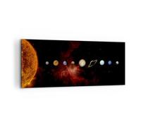 Moderne Impression sur Toile 100x40cm Image Tableau Decoration Murale Système Solaire Planètes Cosmos Tableaux Decoratifs Muraux Chambre Panoramique Deco Cadre Décoration Salon Art Wall AB100x40-5377