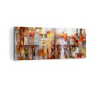 Moderne Impression sur Toile 100x40cm Image Tableau Decoration Murale ville immeuble Grand Tableaux Decoratifs Muraux Chambre Cuisine Panoramique Deco Cadre Décoration Salon Art Wall AB100x40-3476