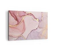 Moderne Impression sur Toile 100x70cm Image Tableau Decoration Murale Abstraction Marbre Rose Grand Tableaux Decoratifs Muraux Chambre Horizontal Deco Cadre Décoration Salon Art Wall AA100x70-4528