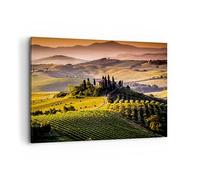 Moderne Impression sur Toile 100x70cm Image Tableau Decoration Murale Agriculture ferme toscane vignoble Tableaux Decoratifs Muraux Chambre Horizontal Deco Décoration Salon Art Wall AA100x70-2465