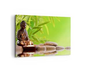 Moderne Impression sur Toile 100x70cm Image Tableau Decoration Murale Bouddhisme Feng Shui Spa bambou Tableaux Decoratifs Muraux Chambre Horizontal Deco Cadre Décoration Salon Art Wall AA100x70-2392
