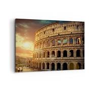 Moderne Impression sur Toile 100x70cm Image Tableau Decoration Murale Coloseum Roma Architecture Italie Tableaux Decoratifs Muraux Chambre Horizontal Deco Décoration Salon Art Wall AA100x70-2966