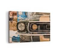 Moderne Impression sur Toile 100x70cm Image Tableau Decoration Murale Couverture Ford Mustang Grand Tableaux Decoratifs Muraux Chambre Horizontal Deco Cadre Décoration Salon Art Wall AA100x70-4480