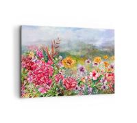 Moderne Impression sur Toile 100x70cm Image Tableau Decoration Murale fleur été nature Grand Tableaux Decoratifs Muraux Chambre Cuisine Horizontal Deco Cadre Décoration Salon Art Wall AA100x70-3843