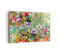 Moderne Impression sur Toile 100x70cm Image Tableau Decoration Murale fleur été nature Grand Tableaux Decoratifs Muraux Chambre Cuisine Horizontal Deco Cadre Décoration Salon Art Wall AA100x70-3842