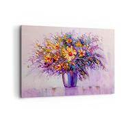 Moderne Impression sur Toile 100x70cm Image Tableau Decoration Murale fleurs vase Grand Tableaux Decoratifs Muraux Chambre Cuisine Horizontal Deco Cadre Décoration Salon Art Wall Decor AA100x70-4112