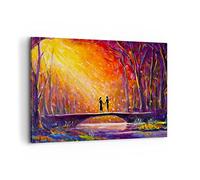 Moderne Impression sur Toile 100x70cm Image Tableau Decoration Murale forêt arbre nature Grand Tableaux Decoratifs Muraux Chambre Cuisine Horizontal Deco Cadre Décoration Salon Art Wall AA100x70-3965