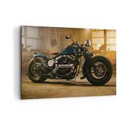 Moderne Impression sur Toile 100x70cm Image Tableau Decoration Murale Harley-Davidson Moto Moteur Tableaux Decoratifs Muraux Chambre Horizontal Deco Cadre Décoration Salon Art Wall AA100x70-4233