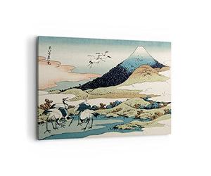 Moderne Impression sur Toile 100x70cm Image Tableau Decoration Murale Japon Grues Image Grand Tableaux Decoratifs Muraux Chambre Cuisine Horizontal Deco Cadre Décoration Salon Art Wall AA100x70-4541