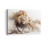 Moderne Impression sur Toile 100x70cm Image Tableau Decoration Murale Lion Brillant Animal Grand Tableaux Decoratifs Muraux Chambre Horizontal Deco Cadre Décoration Salon Art Wall AA100x70-5803