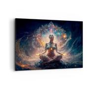 Moderne Impression sur Toile 100x70cm Image Tableau Decoration Murale Méditation Yoga Énergie Grand Tableaux Decoratifs Muraux Chambre Horizontal Deco Cadre Décoration Salon Art Wall AA100x70-5781