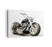 Moderne Impression sur Toile 100x70cm Image Tableau Decoration Murale Moto moteur vitesse chrome Grand Tableaux Decoratifs Muraux Chambre Horizontal Deco Cadre Décoration Salon Art Wall AA100x70-2427