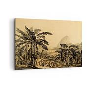Moderne Impression sur Toile 100x70cm Image Tableau Decoration Murale Palmiers Forest Des Pluies Grand Tableaux Decoratifs Muraux Chambre Horizontal Deco Cadre Décoration Salon Art Wall AA100x70-4983