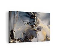 Moderne Impression sur Toile 100x70cm Image Tableau Decoration Murale Sombre Abstraction Or Grand Tableaux Decoratifs Muraux Chambre Horizontal Deco Cadre Décoration Salon Art Wall AA100x70-4824