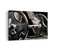 Moderne Impression sur Toile 100x70cm Image Tableau Decoration Murale Sport athlète levage fitness Tableaux Decoratifs Muraux Chambre Horizontal Deco Cadre Décoration Salon Art Wall AA100x70-2931