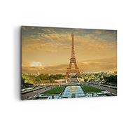 Moderne Impression sur Toile 100x70cm Image Tableau Decoration Murale Tour Eiffel France Paris Grand Tableaux Decoratifs Muraux Chambre Horizontal Deco Cadre Décoration Salon Art Wall AA100x70-0435