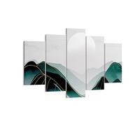 Moderne Impression sur Toile 150x100cm Image Tableau Decoration Murale Abstraction Montagnes Morceau Tableaux Decoratifs Muraux Chambre Triptyque 5 parties Décoration Salon Art Wall EA150x100-4911