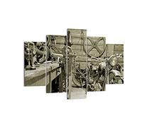 Moderne Impression sur Toile 150x100cm Image Tableau Decoration Murale atelier moteur Grand Tableaux Decoratifs Muraux Chambre Triptyque 5 parties Deco Cadre Décoration Salon Art Wall EA150x100-3519