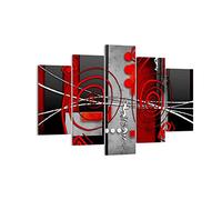 Moderne Impression sur Toile 150x100cm Image Tableau Decoration Murale Graphique figures géométriques cercle Tableaux Decoratifs Muraux Chambre Triptyque 5 parties Décoration Salon Art EA150x100-0599