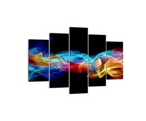 Moderne Impression sur Toile 150x100cm Image Tableau Decoration Murale Résumé air coloré figure Tableaux Decoratifs Muraux Chambre Triptyque 5 parties Deco Décoration Salon Art Wall EA150x100-2171