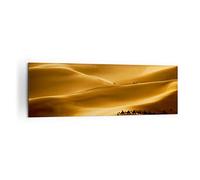 Moderne Impression sur Toile 160x50cm Image Tableau Decoration Murale Afrique sahara chameau paysage Tableaux Decoratifs Muraux Chambre Panoramique Deco Cadre Décoration Salon Art Wall AB160x50-0338