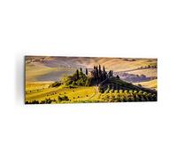 Moderne Impression sur Toile 160x50cm Image Tableau Decoration Murale Agriculture ferme toscane vignoble Tableaux Decoratifs Muraux Chambre Panoramique Deco Décoration Salon Art Wall AB160x50-2465