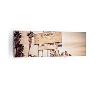 Moderne Impression sur Toile 160x50cm Image Tableau Decoration Murale Amérique motel route panneau Tableaux Decoratifs Muraux Chambre Panoramique Deco Cadre Décoration Salon Art Wall AB160x50-2509