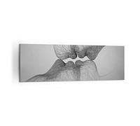 Moderne Impression sur Toile 160x50cm Image Tableau Decoration Murale Baiser Amour Couple Grand Tableaux Decoratifs Muraux Chambre Panoramique Deco Cadre Décoration Salon Art Wall AB160x50-4967
