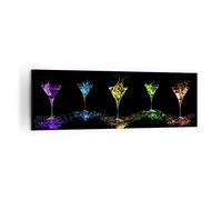 Moderne Impression sur Toile 160x50cm Image Tableau Decoration Murale Cocktail boisson alcool verre Tableaux Decoratifs Muraux Chambre Panoramique Deco Cadre Décoration Salon Art Wall AB160x50-0442