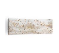 Moderne Impression sur Toile 160x50cm Image Tableau Decoration Murale Des Oiseaux Or Minimalisme Tableaux Decoratifs Muraux Chambre Panoramique Deco Cadre Décoration Salon Art Wall AB160x50-5679