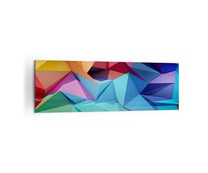Moderne Impression sur Toile 160x50cm Image Tableau Decoration Murale Formes futuriste géométrique Tableaux Decoratifs Muraux Chambre Panoramique Deco Cadre Décoration Salon Art Wall AB160x50-3027