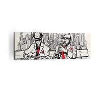 Moderne Impression sur Toile 160x50cm Image Tableau Decoration Murale jazz musique musicien Grand Tableaux Decoratifs Muraux Chambre Panoramique Deco Cadre Décoration Salon Art Wall AB160x50-3599