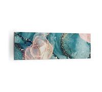 Moderne Impression sur Toile 160x50cm Image Tableau Decoration Murale Liquide Or Rose Grand Tableaux Decoratifs Muraux Chambre Cuisine Panoramique Deco Cadre Décoration Salon Art Wall AB160x50-4817