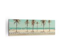 Moderne Impression sur Toile 160x50cm Image Tableau Decoration Murale Plage Palmiers Rio De Janeiro Tableaux Decoratifs Muraux Chambre Panoramique Deco Cadre Décoration Salon Art Wall AB160x50-5375