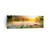 Moderne Impression sur Toile 160x50cm Image Tableau Decoration Murale pont lac Grand Tableaux Decoratifs Muraux Chambre Cuisine Panoramique Deco Cadre Décoration Salon Art Wall Decor AB160x50-3914